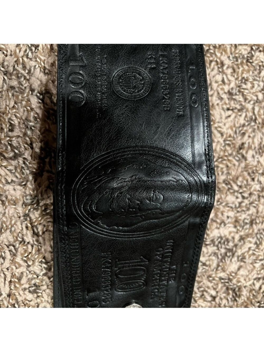 Black Embossed Leather Wallet